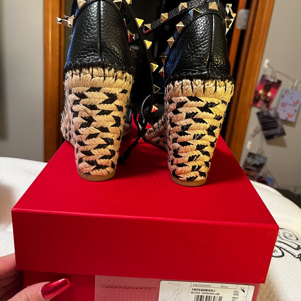 Valentino Garavani Black Studded Espadrilles